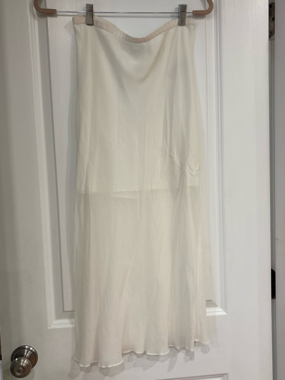J.crew silky white midi skirt